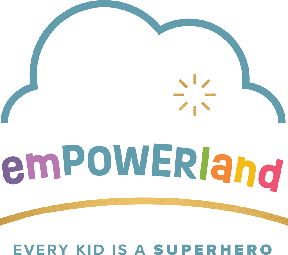 EmPOWERland logo. Tagline: Every child is a superhero
