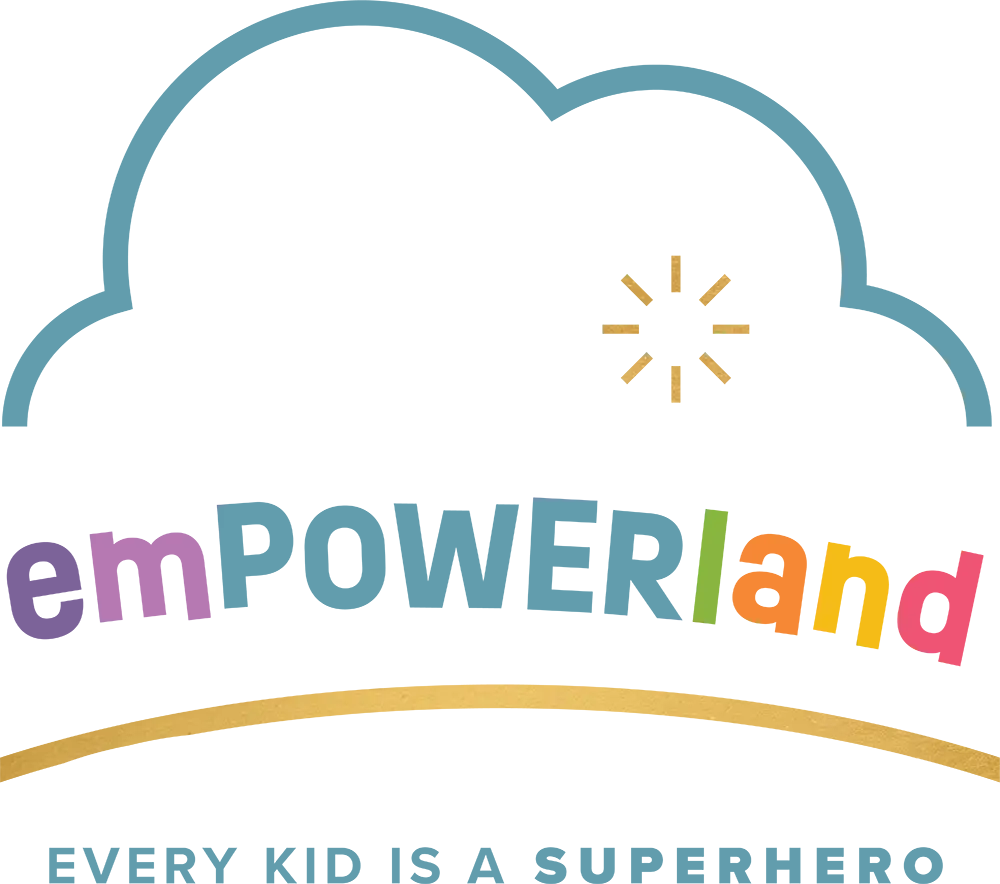 EmPOWERland logo. Tagline: Every kid is a superhero